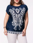 Casual Fabulous Printed Round Neck Plus Size T-Shirt