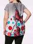 Casual Gradient Butterfly Printed Plus Size T-Shirt