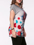 Casual Gradient Butterfly Printed Plus Size T-Shirt