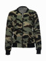 Casual Band Collar Pocket Camouflage Bomber Plus Size Jacket