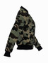 Casual Band Collar Pocket Camouflage Bomber Plus Size Jacket