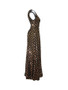 Casual Deep V-Neck High Slit Back Hole Glitter Plaid Plus Size Evening Dress