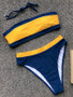 Bandeau Striped Bikinis Swimwear