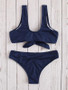 Plain Ribbed Bikinis Swimwear