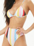 Triangle Top Striped Bikinis Swimwear