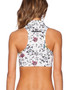 Floral Two-Pieces Zipper Bikini Swimwear