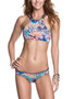 Floral Two-Pieces Halterneck Bikini Swimwear