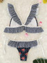 Falbala Ruffled Tied Bikinis Swimwear