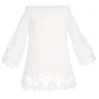 Casual White Patchwork Lace Boat Neck Fashion Chiffon Mini Dress