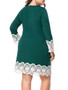 Casual Courtly Round Neck Decorative Lace Plus Size Bodycon Dress