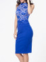 Casual Band Collar Decorative Lace Patchwork Bodycon Dress