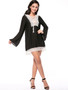 Casual Bell Sleeve Decorative Lace Lace-Up Chiffon Shift Dress