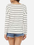 Casual Round Neck Cotton Striped Long-sleeve-t-shirt