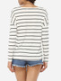 Casual Round Neck Cotton Striped Long-sleeve-t-shirt