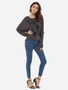 Casual Loose Fitting Round Neck Dacron Printed Long-sleeve-t-shirt