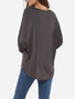 Casual Loose Fitting Round Neck Dacron Printed Long-sleeve-t-shirt