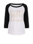 Casual Glamorous Color Block Letters Round Neck Raglan Sleeve T-Shirt