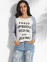 Casual Round Neck Cotton Letter Printed Long-sleeve-t-shirt