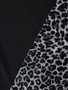 Casual Hooded Dacron Leopard Printed Patchwork Long-sleeve-t-shirt