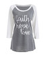 Casual Letters Awesome Round Neck Raglan Sleeve T-Shirt