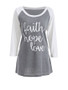 Casual Letters Awesome Round Neck Raglan Sleeve T-Shirt