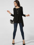 Casual Round Neck Asymmetrical Hems Plain Long-sleeve-t-shirt