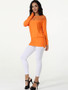 Casual Boat Neck Lace Patchwork Plain Long-sleeve-t-shirt