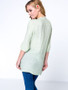 Casual Beading Embroidery Split Neck Puff Sleeve T-Shirt