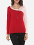 Casual Assorted Colors Elegant Stylish Round Neck Long-sleeve-t-shirt