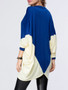 Casual Trendy Color Block V-Neck Batwing Sleeve T-Shirt