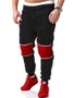 Casual Sport Color Block Mid-Rise Men's Casual Pant