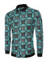 Casual Stylish Band Collar Printed Men Bomber Jacket