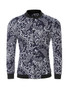 Casual Stylish Band Collar Printed Men Bomber Jacket