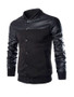 Casual Men Band Collar Patchwork Zips Bomber Jacket