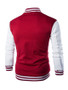 Casual Men Trendy Band Collar Color Block Bomber Jacket