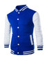 Casual Men Trendy Band Collar Color Block Bomber Jacket