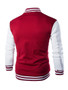 Casual Men Trendy Band Collar Color Block Bomber Jacket