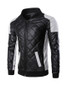 Casual Men Modern Band Collar Quilted Plain Bomber Jacket