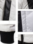 Casual Men Modern Band Collar Quilted Plain Bomber Jacket