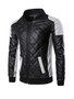 Casual Men Modern Band Collar Quilted Plain Bomber Jacket