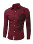 Casual Turn Down Collar Color Block Printed Men Shirt