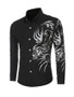 Casual Turn Down Collar Color Block Printed Men Shirt