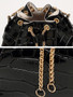 Casual Crocodile Pattern Pu Chain Crossbody Bag