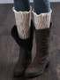 Casual Solid Patterned Knit Leg Warmer