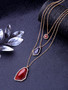 Casual Stone Pendant Three Layers Necklace
