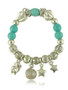 Casual Stars Pendant Turquoise Beads Bracelet