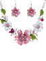 Casual Sweet Flower With Rhinestone Necklace And Earring