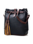 Casual Color Block Long Tassel Shoulder Bag
