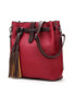 Casual Color Block Long Tassel Shoulder Bag