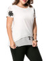 Casual Round Neck Printed Plus Size T-Shirt